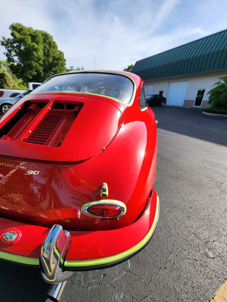 Porsche 356 Paint Correction Ceramic Coating Exterior zoomed out quarter panel by Auto Detailing Naples