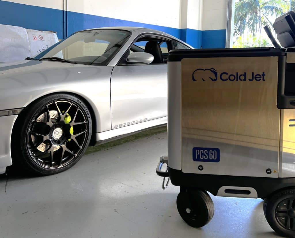Sports car with Cold Jet PCS 60 machine