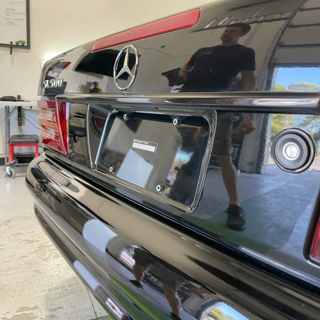 Mercedes SL500 Back End Close Up Shot