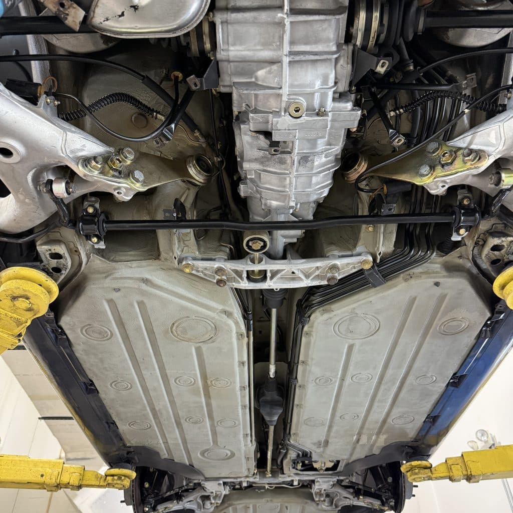 Porsche 964 911 Undercarriage After Dry Ice Cleaning