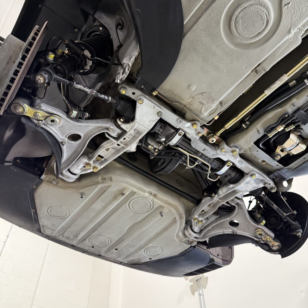 Porsche 964 911 Undercarriage After Dry Ice Cleaning